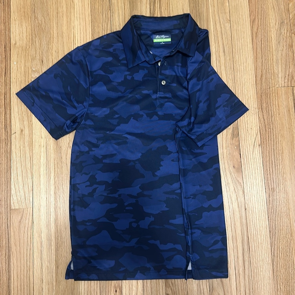 Men’s blue camo golf polo